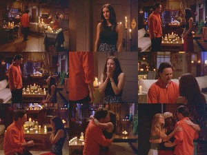 A montage of the Chandler and Monica proposal